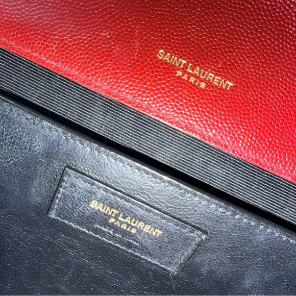 Yves Saint Laurent Envelope Scarlet Quilted Shoulder Bag Gold Chain YSL - Picture 14 of 16